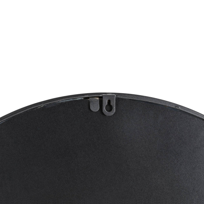 23.62"D Black Metal Framed Round Wall Mirror