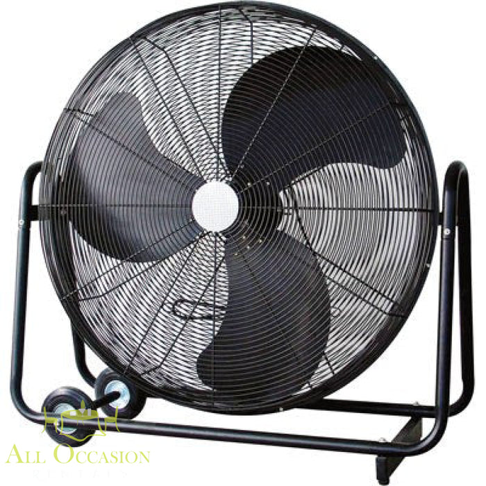 36-inch high velocity floor fan rental for effective cooling and airflow in large spaces.