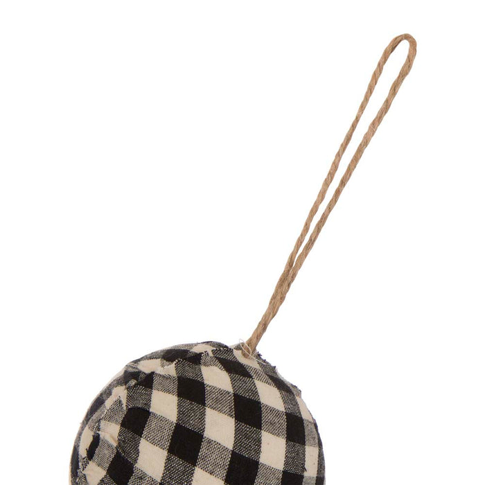 72"L Black & White Plaid Fabric Garland
