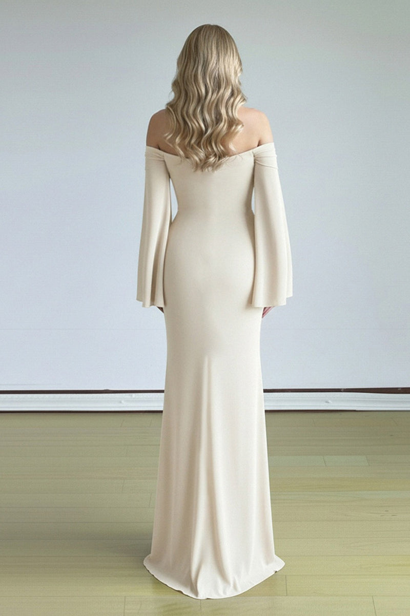Bell Sleeve Tube Bodycon Prom Dress