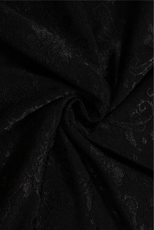 Black Cutout Halter Irregular Skirt Set