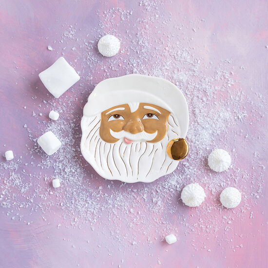 Brown Papa Noel Cookie Plate