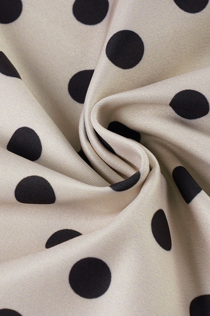 Casual Polka Dot Tie Flared Pants