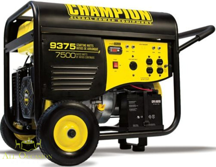 Champion 9375 watt generator rental with 7500 running watts for events