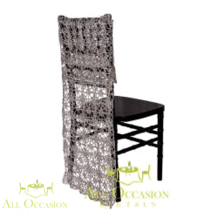 Elegant Chiavari chair cover available for chair rentals in Corona, enhancing event decor for weddings and parties.