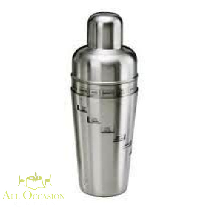 Stainless steel cocktail shaker for events and parties in Corona. Perfect for cocktail mixing for rentals.