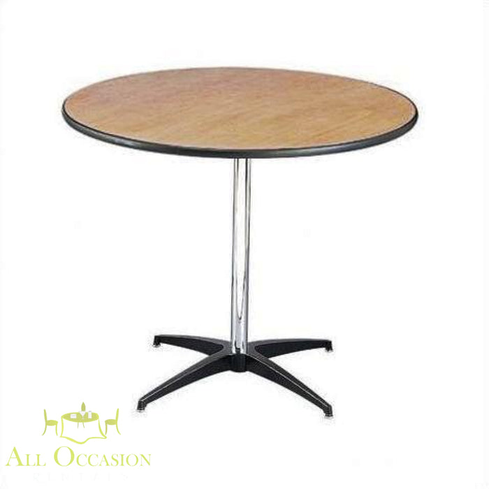 30" round cocktail table rental for events, perfect for receptions and gatherings, available in Corona.