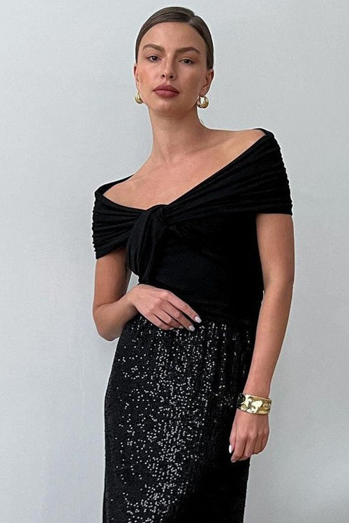 Elegant Chic Off Shoulder Twist Blouse