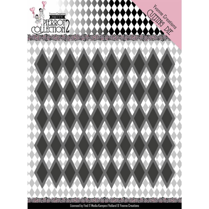 Find It Trading - Yvonne Creations Die - Diamond Pattern - Pretty Pierrot 2. Add fun to your crafty projects with this incredible die! Dies can be used with most die-cutting machines (sold separately). This package contains Diamond Pattern: One 5x5 inch metal die. Imported. Available at Embellish Away located in Bowmanville Ontario Canada.