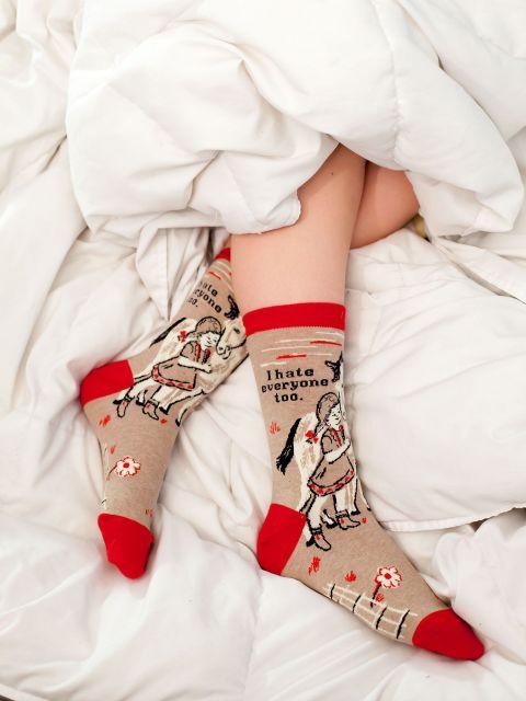I Hate Everyone Too Crew Socks - Ali's Wagon