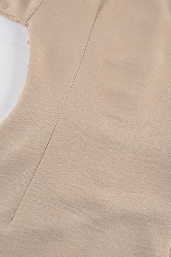 Long Sleeve Waist Irregular Pleated Bodycon Mini Dress