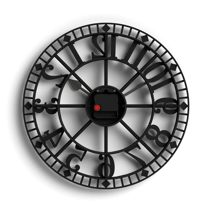 Newgate Warehouse wall clock in black 40cm