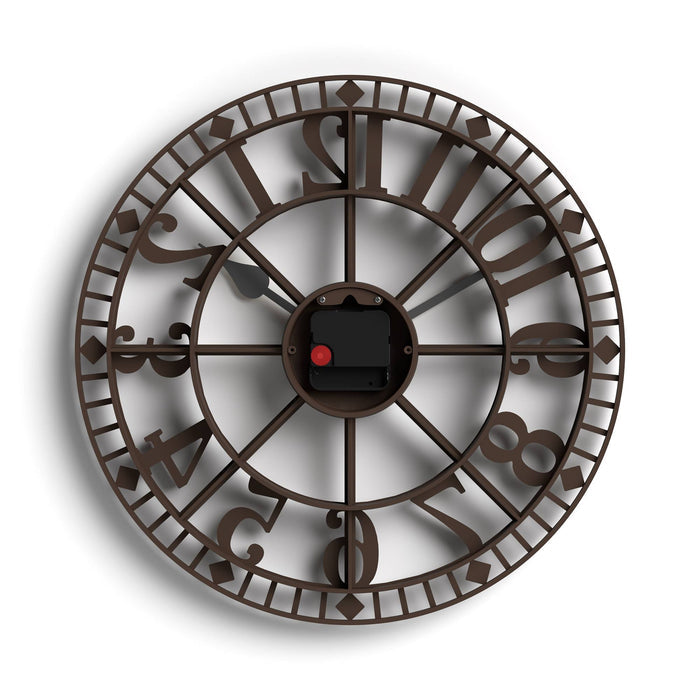 Newgate Warehouse wall clock in brown 40cm