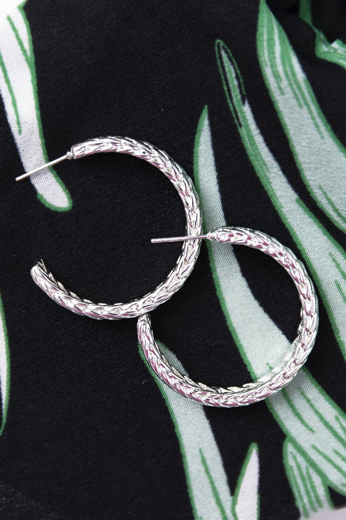 Path To Love Silver Open Hoop Earrings