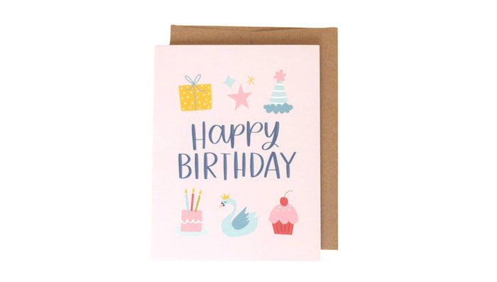 Pink Happy Birthday Card