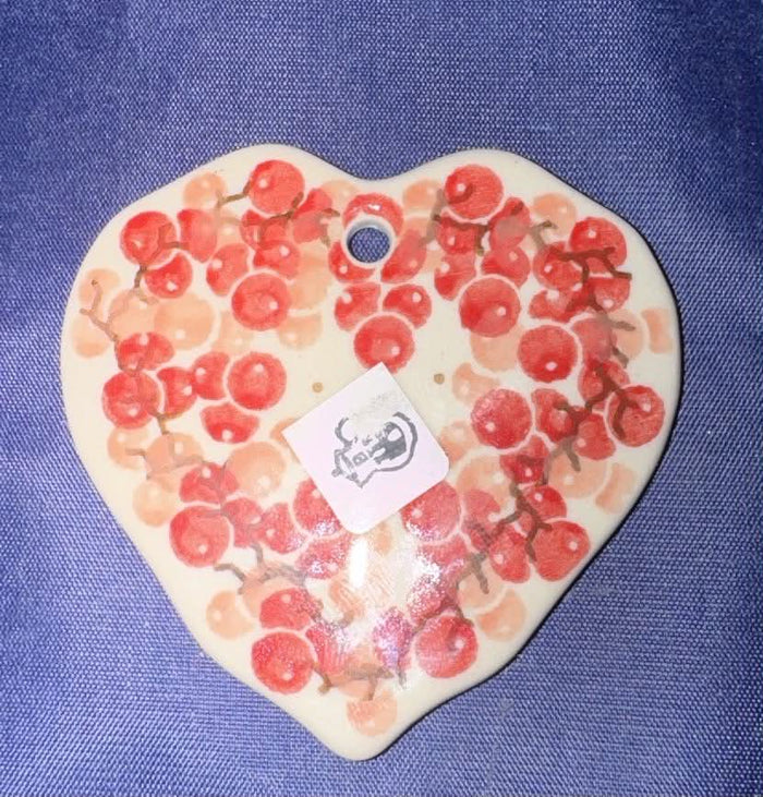 Pink Peppercorn Heart Pendant/Ornament - Shape: A86 - Pattern: Pink Peppercorn (2387X)