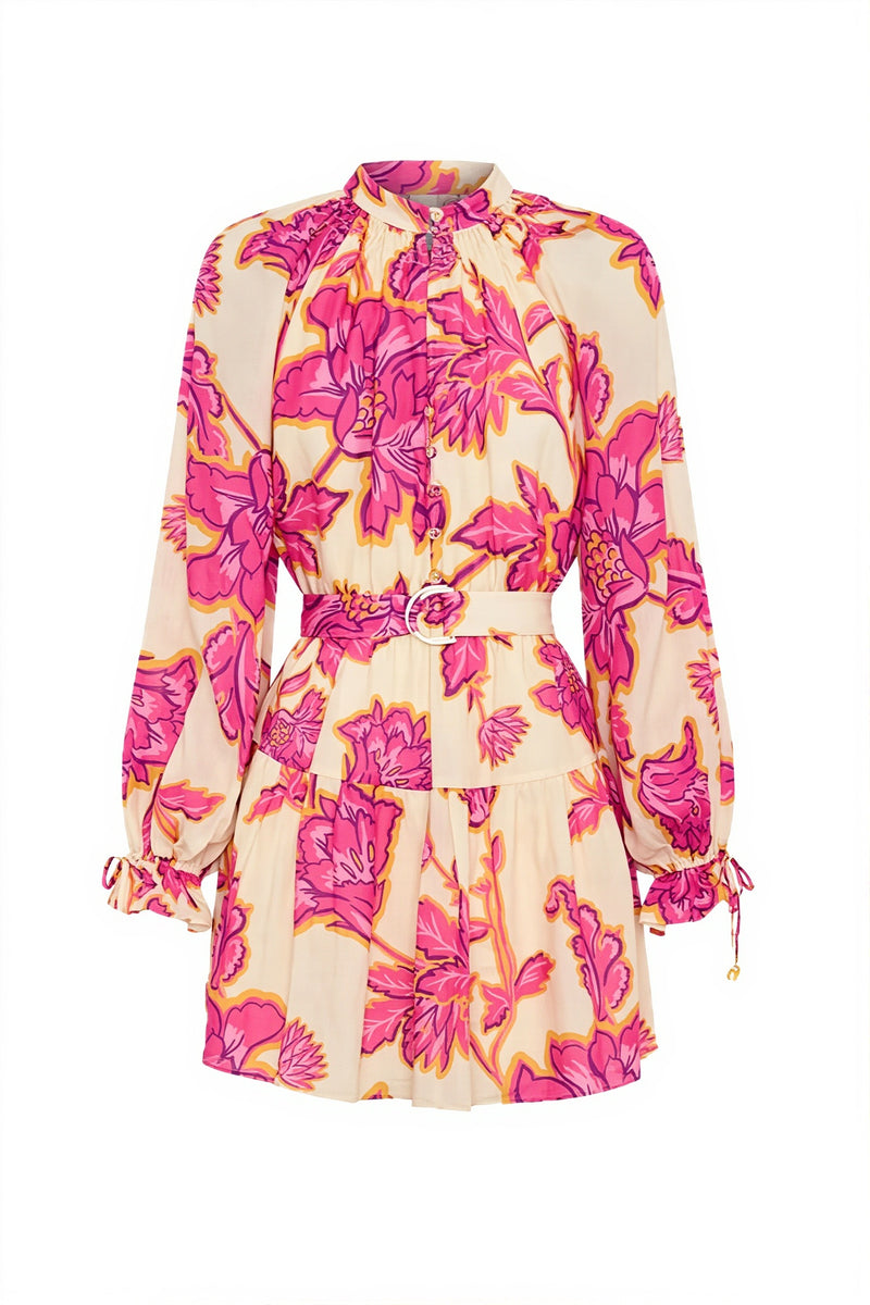 Sexy All Over Print Long Sleeve Slim Mini Dress