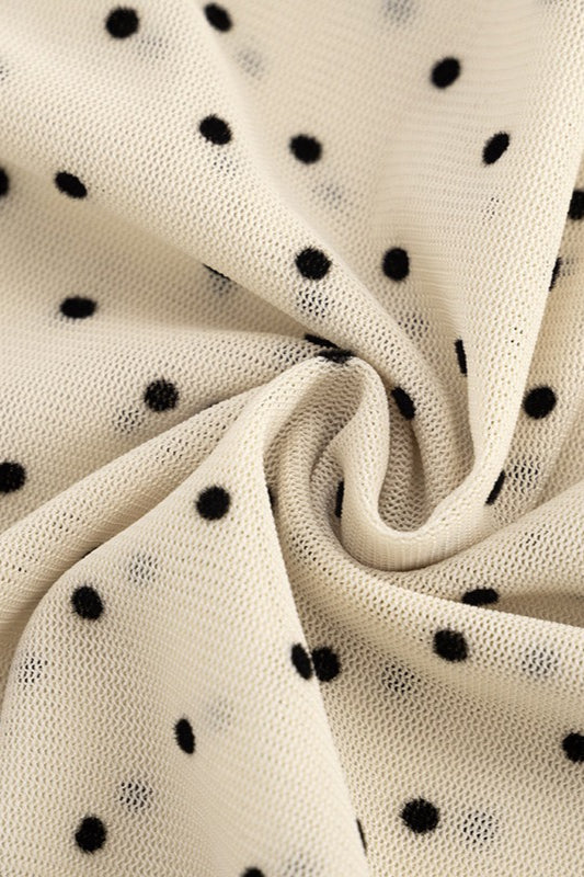 Sexy Polka Dot Mesh Sheer High Waist Skirt