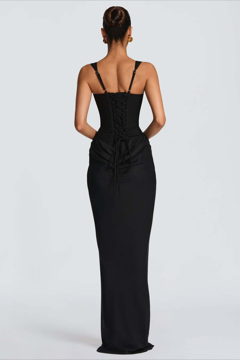 Sexy Slim Cami Solid Tie Back Reception Dress