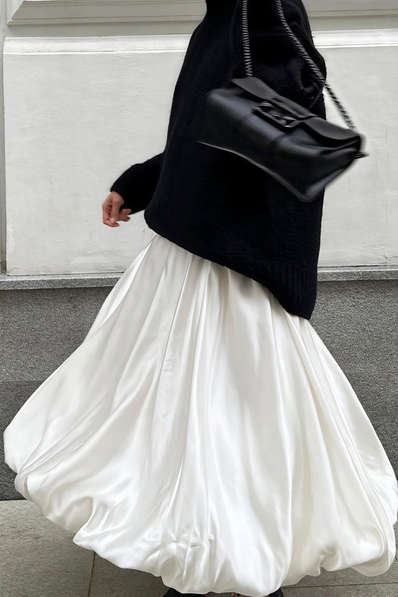 Simple High Waist Flared Skirt