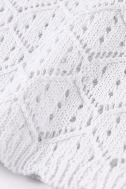 Solid Hollow Out Knit Two Piece Set