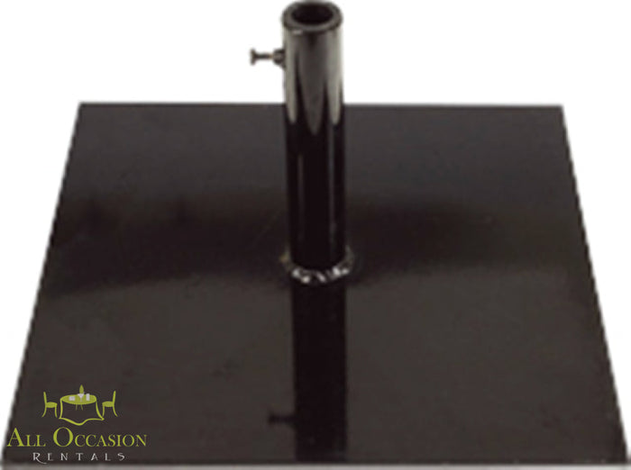 Upright light heavy base plate for event rentals in Corona, ideal for tent and outdoor equipment rentals.