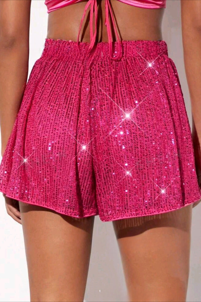 Y2K Sparkly Sequin Black Shorts