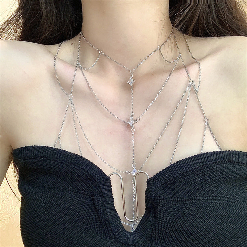 Zircon Tassel Multi Layer Stackable Body Chain