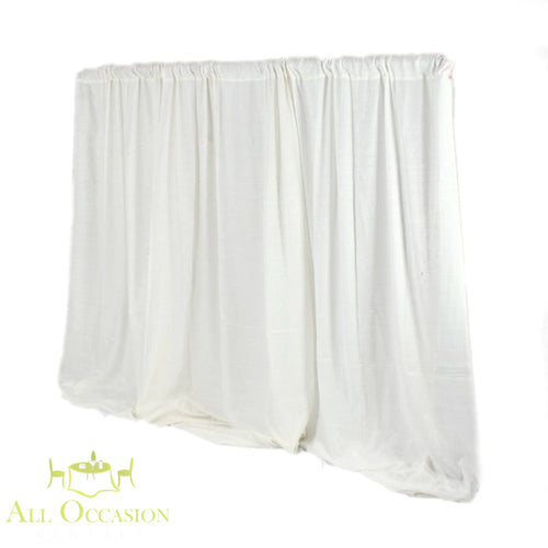 10' High Ivory Pipe & Drape Rental for elegant event backdrops and partitions.