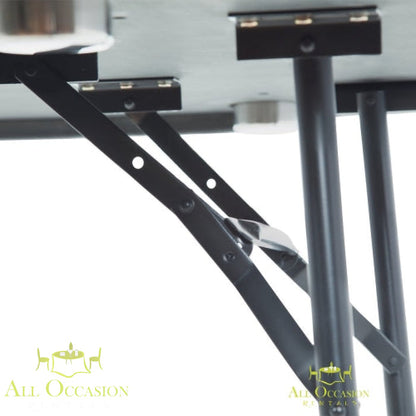 Underside view of 10 Player Poker Table showcasing the sturdy foldable design and metal legs.
