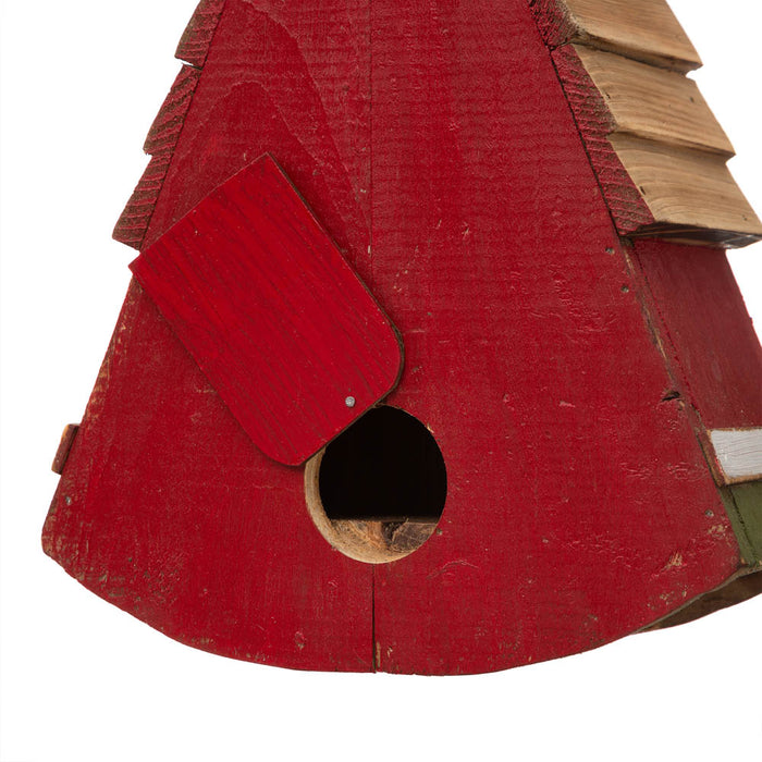 11"H Distressed Solid Wood Watermelon Birdhouse