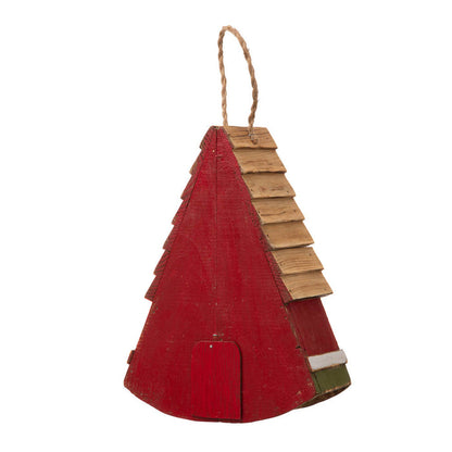 11"H Distressed Solid Wood Watermelon Birdhouse