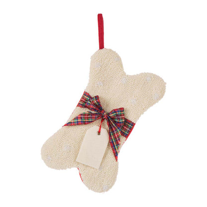 12.50"L Bone Shape Hooked Christmas Stocking