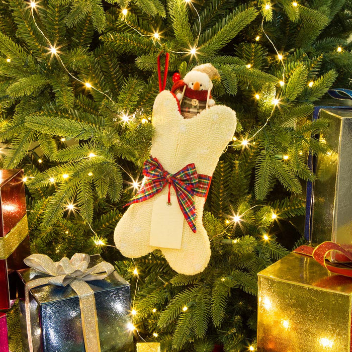12.50"L Bone Shape Hooked Christmas Stocking