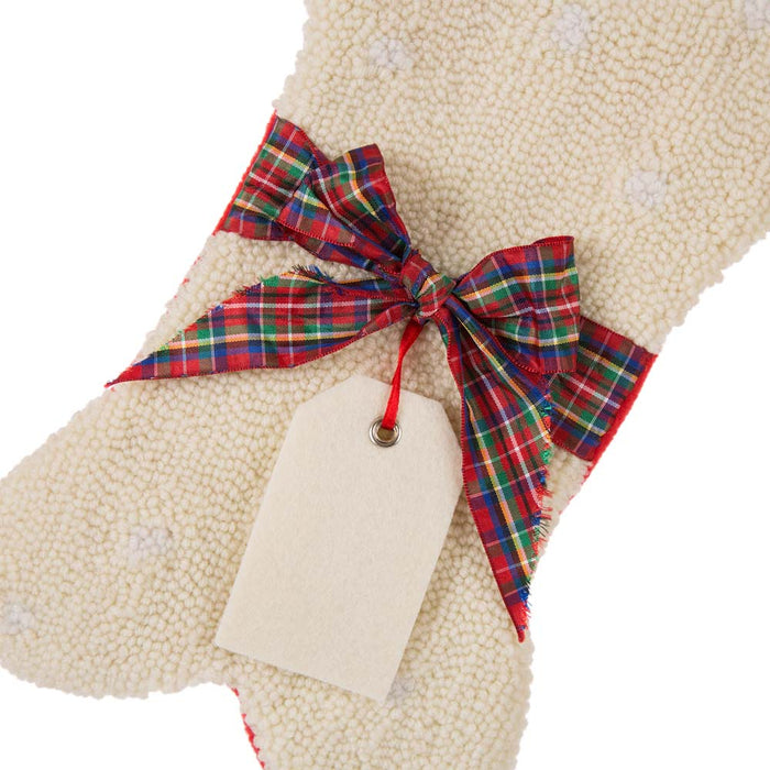 12.50"L Bone Shape Hooked Christmas Stocking