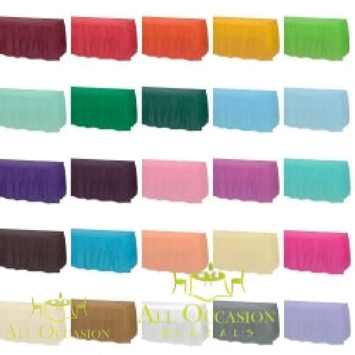 Variety of colorful table linens for rental, perfect for events in Corona and the Inland Empire.
