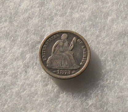 1873 Arrows Seated Liberty Dime VF-30
