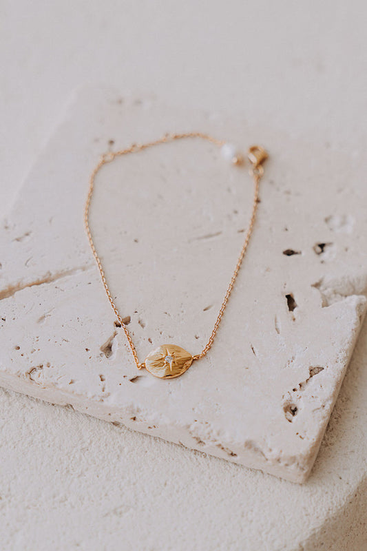 18k Gold Plated Fine Chain Pendant Prearl Nova Bracelet