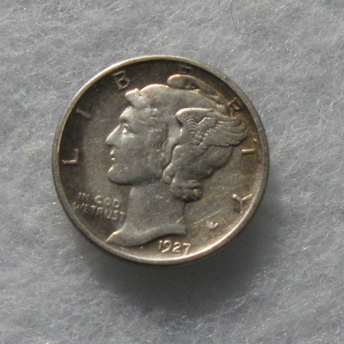 1927D Mercury Dime AU-50 - Of Coins & Crystals