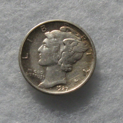 1927D Mercury Dime AU-50 - Of Coins & Crystals