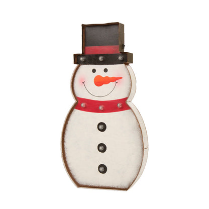 19.76"H Marquee LED Lighted Snowman Sign Holiday Decoration