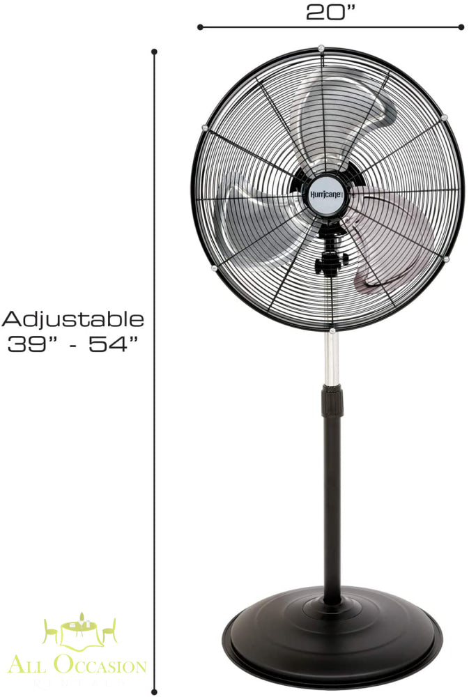 20-Inch High Velocity Industrial Fan Rental with adjustable height and durable design for optimal airflow.