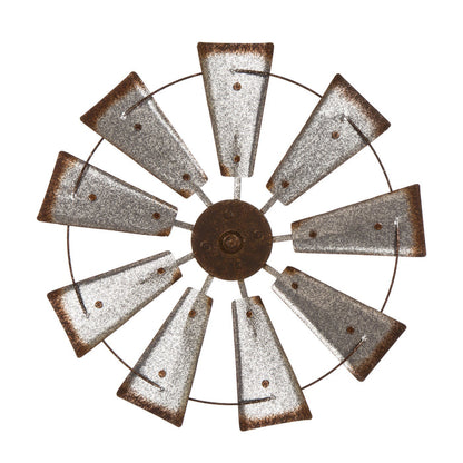 22.05"D Farmhouse Metal Galvanized Wind Spinner Wall Décor