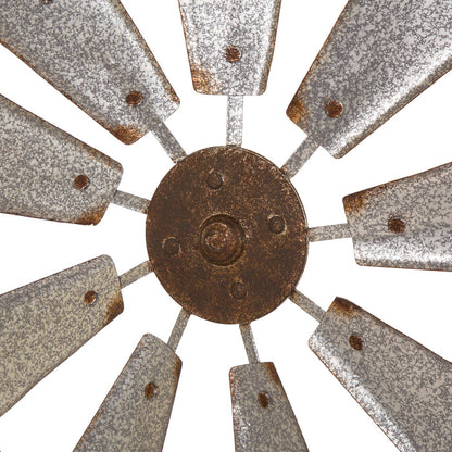 22.05"D Farmhouse Metal Galvanized Wind Spinner Wall Décor