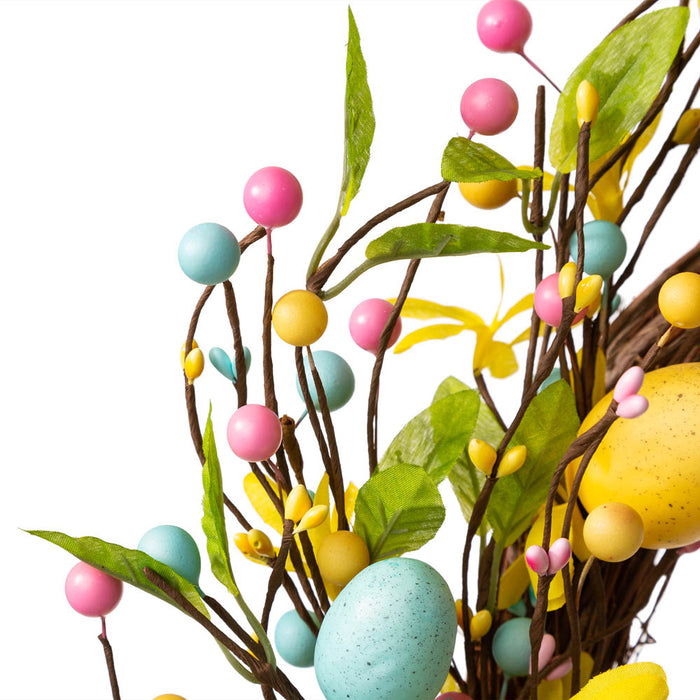 22"D Easter Wreath With Multicolor Easter Eggs