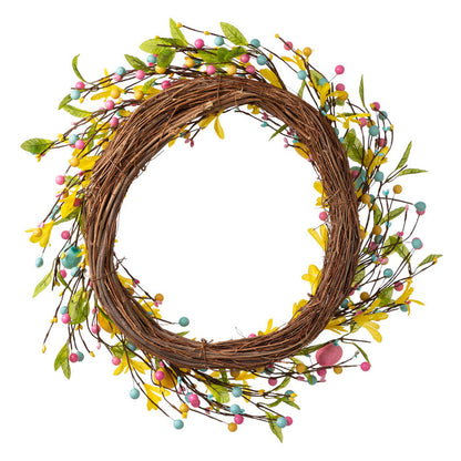 22"D Easter Wreath With Multicolor Easter Eggs