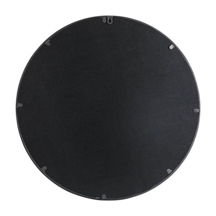 23.62"D Black Metal Framed Round Wall Mirror