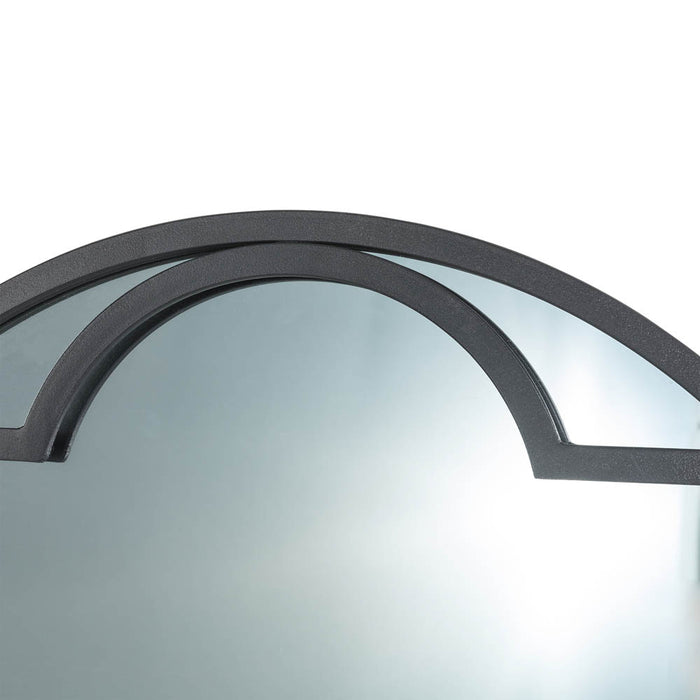 23.62"D Black Metal Framed Round Wall Mirror