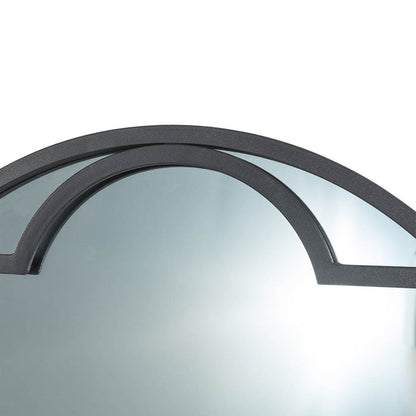 23.62"D Black Metal Framed Round Wall Mirror