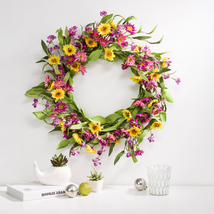 24"D Artificial Chrysanthemum Wreath